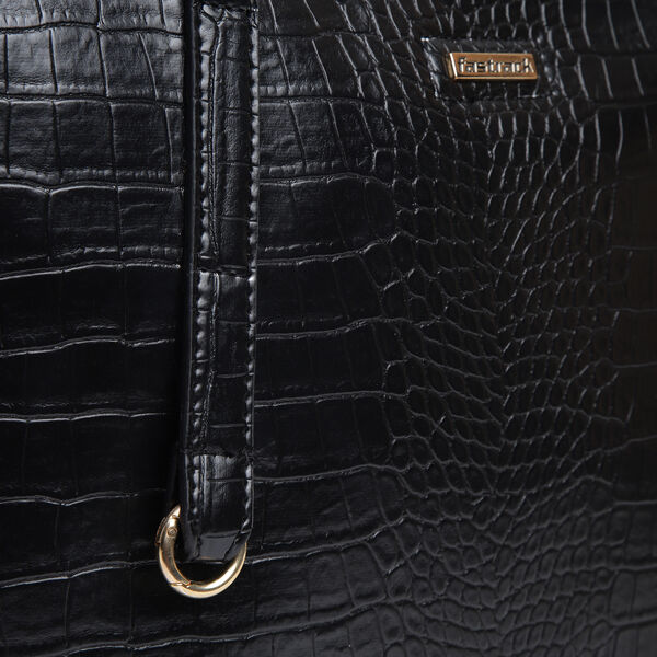 Fastrack Chic Textured Tote Bag for Women | Stylish Bag for Ladies, Women, Girls | Casual Spacious Tote Bag Made of High-Quality Faux Leather (Black) - image number 9