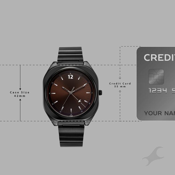Fastrack 9 to Fine Analog with Brown Dial Metal Strap Watch for Guys - image number 3