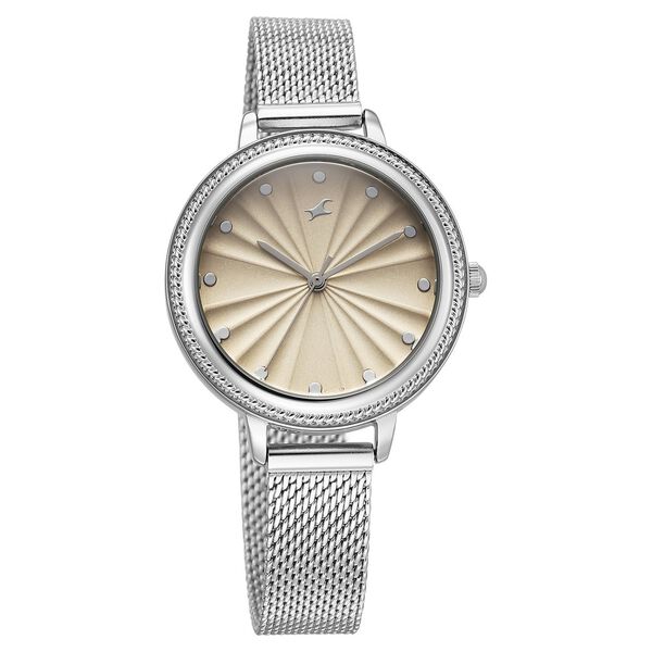 Fastrack Stunners X Quartz Analog Ivory Dial Stainless Steel Strap Watch For Girls - image number 1