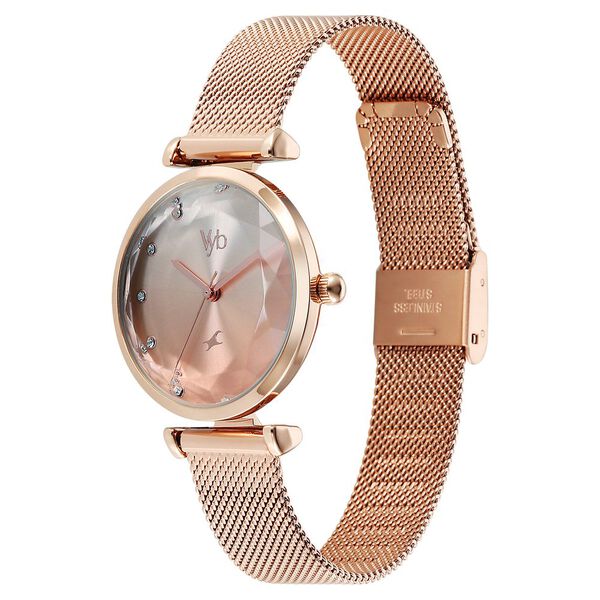 Vyb Aura By Fastrack Quartz Analog Two Toned Dial Metal Strap Watch For Girls - image number 3