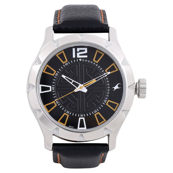 Fastrack Quartz Analog Black Dial Leather Strap Watch for Guys - image number 0