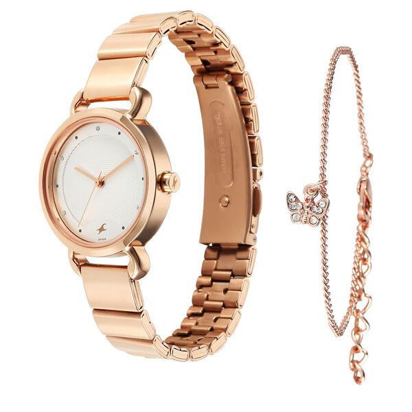 Fastrack Pulse Quartz Analog Silver Dial Stainless Steel Strap Watch for Girls - image number 2