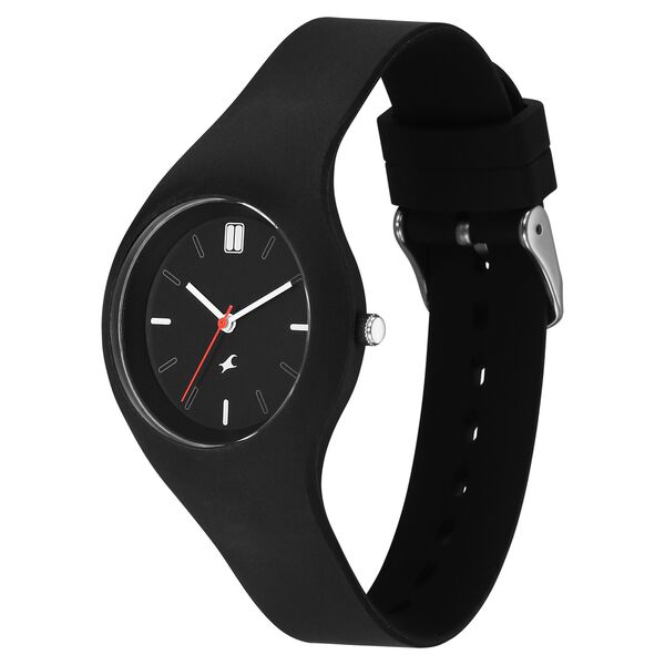 Fastrack Tweens Quartz Analog Black Dial Black Silicone Strap Watch - image number 2
