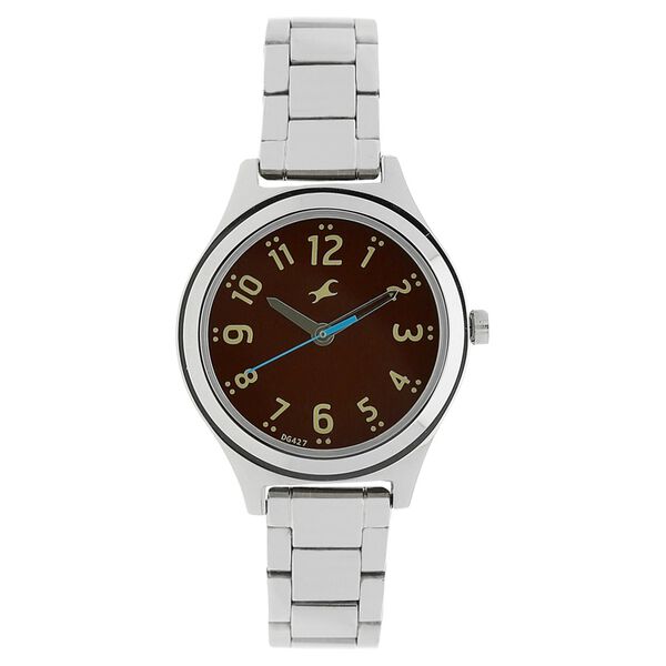 Fastrack Bare Basics Quartz Analog Brown Dial Stainless Steel Strap Watch for Girls - image number 0