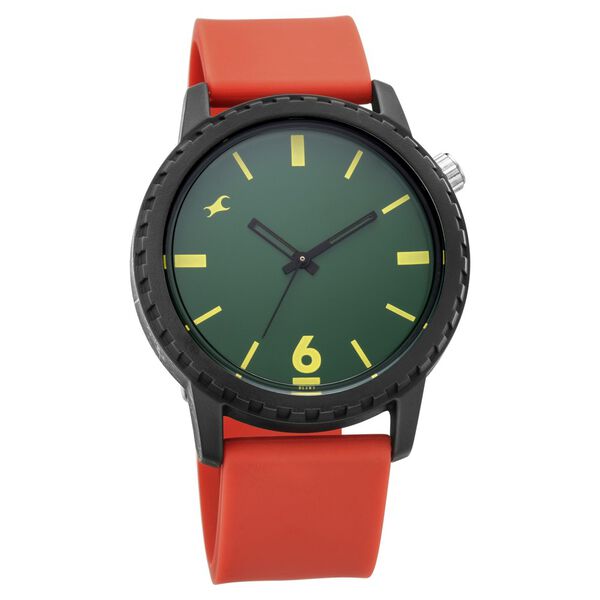 Fastrack Quartz Analog Green Dial Silicone Strap Watch for Unisex - image number 0