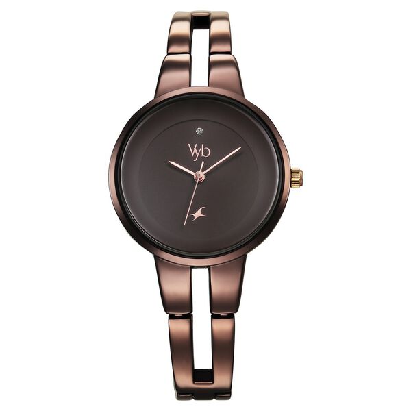 Fastrack Vyb Halo Quartz Analog Brown Dial Metal Strap Watch for Girls - image number 1