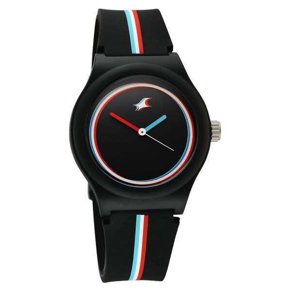 Fastrack Zine Quartz Analog Black Dial Black Silicone Strap Watch For Girls - image number 1