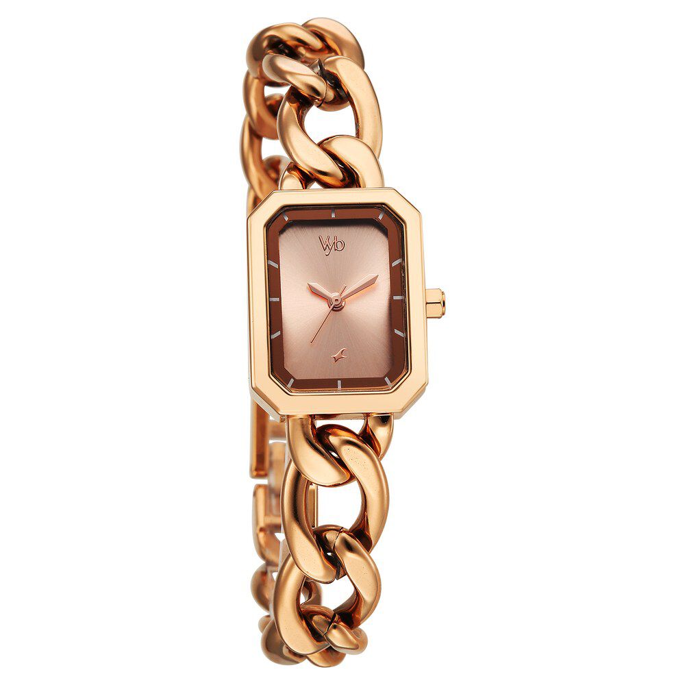 Buy Online Vyb Charmer By Fastrack Quartz Analog Rose Gold Dial