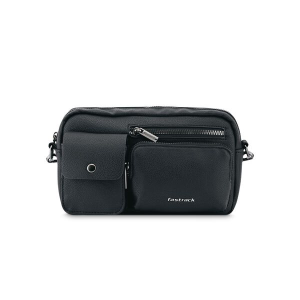 Fastrack Zip-Zone Sling Bag in Black - image number 2
