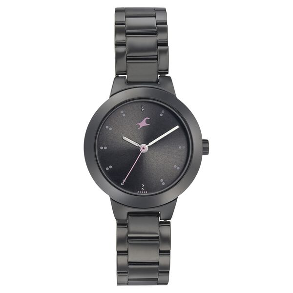 Fastrack Pulse Quartz Analog Black Dial Stainless Steel Strap Watch for Girls - image number 1