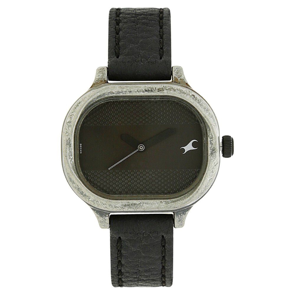 Buy Online Fastrack Quartz Analog Black Dial Leather Strap Watch for Girls 6086sl01 Fastrack