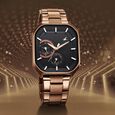 Fastrack Groove Multifunction Black Dial Metal Strap Guy's Watch with Lume indices