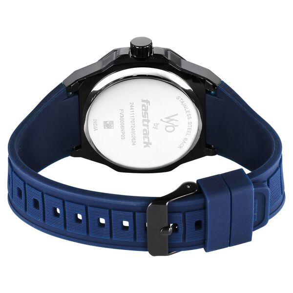 Fastrack Vyb Rebel Quartz Analog Blue Dial Blue Color Silicone Strap Watch For Guys - image number 5