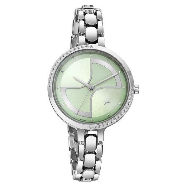 Fastrack Pulse Quartz Analog Green Dial Metal Strap Watch For Girls - image number 1
