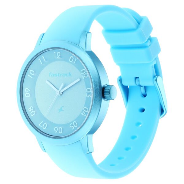 Pop Colours Blue Dial Silicone Strap Watch for Girls - image number 3