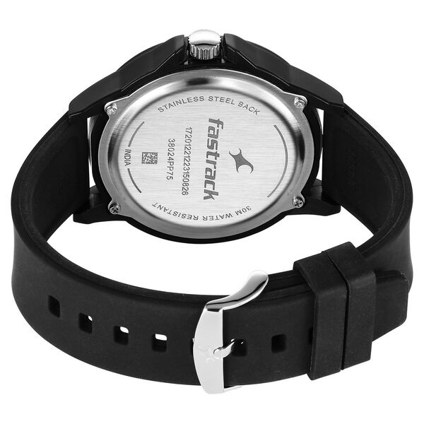 Fastrack Tees Wanderlust Quartz Analog Black Dial Silicone Strap Watch for Unisex - image number 4