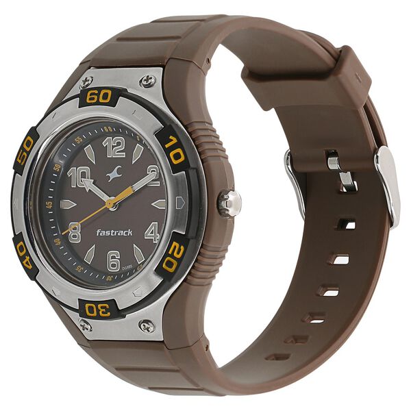 Fastrack Quartz Analog Brown Dial Plastic Strap Watch for Guys - image number 1