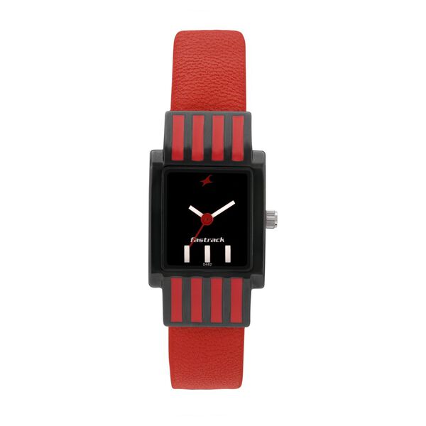 Fastrack Quartz Analog Black Dial Leather Strap Watch for Girls - image number 0