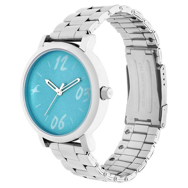 Fastrack Tropical Waters Quartz Analog Green Dial Metal Strap Watch for Girls - image number 2