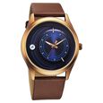 Fastrack Groove Quartz Analog Blue Dial Brown Leather Strap Watch For Guys - image number 1