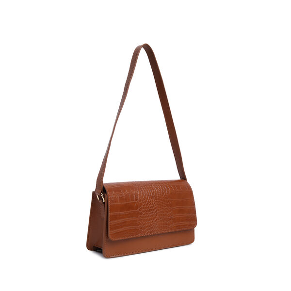 Fastrack Structured Shoulder Bag for Women | Trendy Shoulder Bag for Girls, Ladies, Women | Chic Textured Bag Made of High Quality Faux Leather (Tan) - image number 1