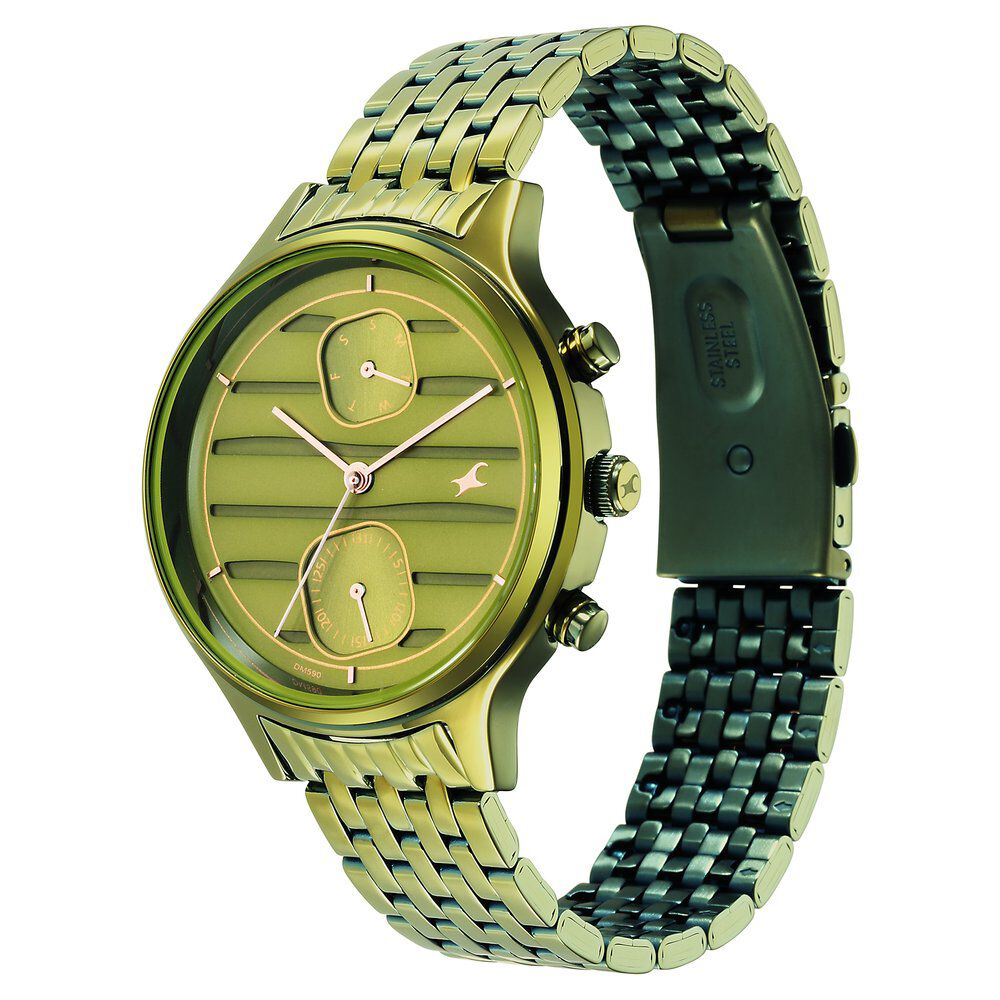 Fastrack green 2025 dial watch