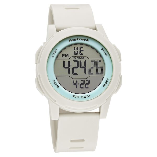 Fastrack Streetstyle Digital Dial Beige Polyether Strap Watch For Unisex - image number 1