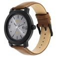 Fastrack Bare Basics Quartz Analog with Date Grey Dial Leather Strap Watch for Guys - image number 3