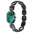 Fastrack Style Up Quartz Analog Green Mother Of Pearl Dial Black Metal Strap Watch For Girls - image number 2