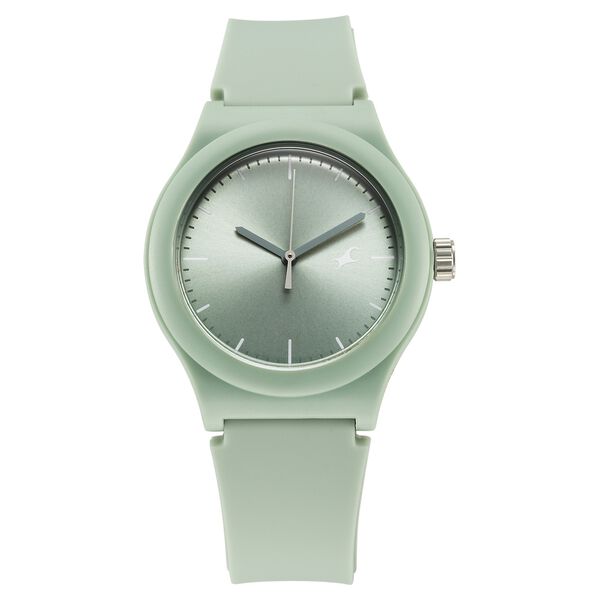 Fastrack Tees Urbanique Quartz Analog Green Dial Silicon Strap Watch For Girls - image number 0