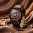 Fastrack Gelato Black leather strap watch with Chocolate dial for Guys - image number 0