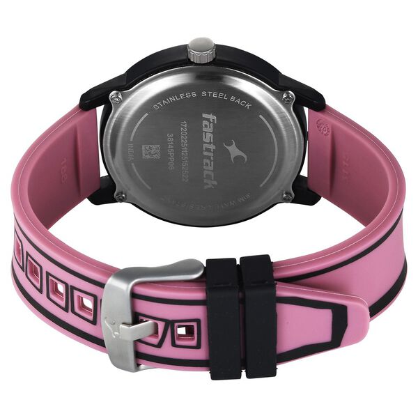 Buy Online Fastrack Zine Quartz Analog Pink Dial Pink Silicone Strap ...