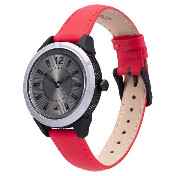 Fastrack Modular Quartz Analog Anthracite Dial Leather Strap Watch for Girls - image number 2