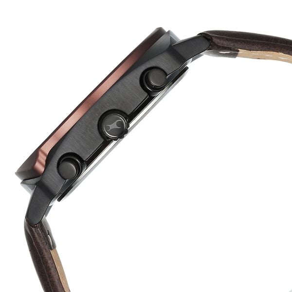 Fastrack Gelato Black chronograph watch with Chocolate dial for Guys - image number 4