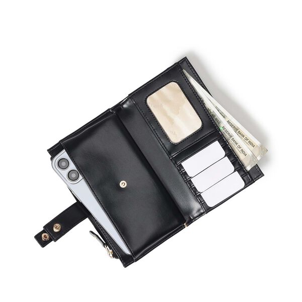 Black snapfold wallet - image number 6