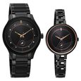 Fastrack Mixmatched Quartz Analog Black Dial Black Stainless Steel Strap Watch For Couple - image number 1