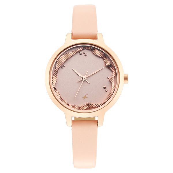 Fastrack Uptown Retreat Quartz Analog Pink Dial Leather Strap Watch for Girls - image number 2