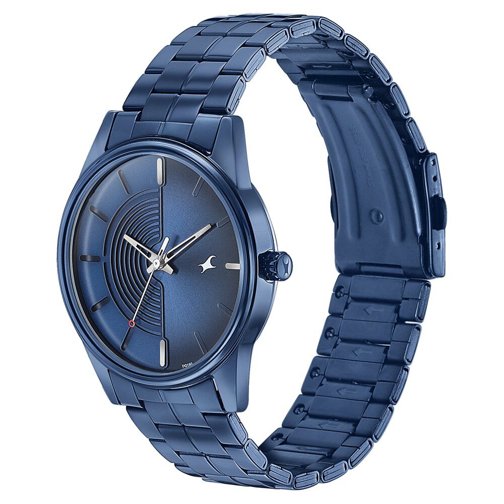 Buy Online Fastrack Stunnerse Quartz Analog Blue Dial With Blue Metal Strap Watch for Guys 3305qm02 Fastrack