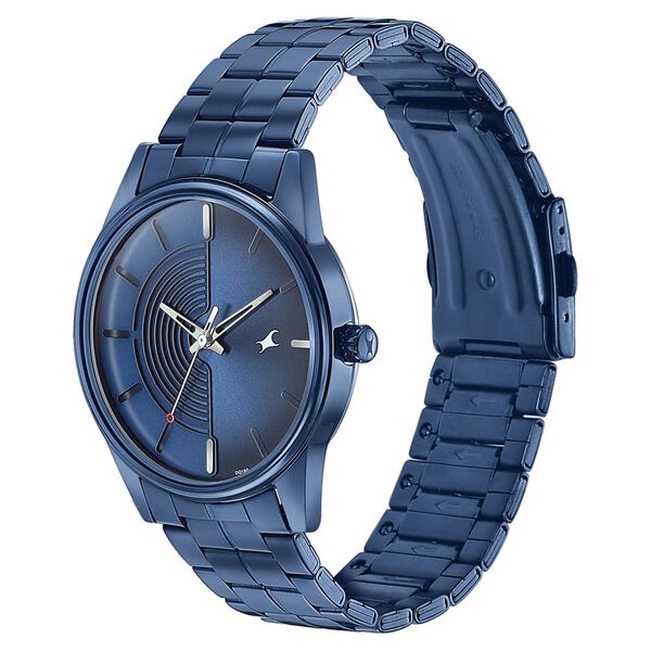 Fastrack Stunnerse Quartz Analog Blue Dial With Blue Metal Strap Watch for Guys - image number 2