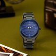 Vyb Horizon By Fastrack Quartz Analog Grey Dial Grey Stainless Steel Strap Watch For Guys
