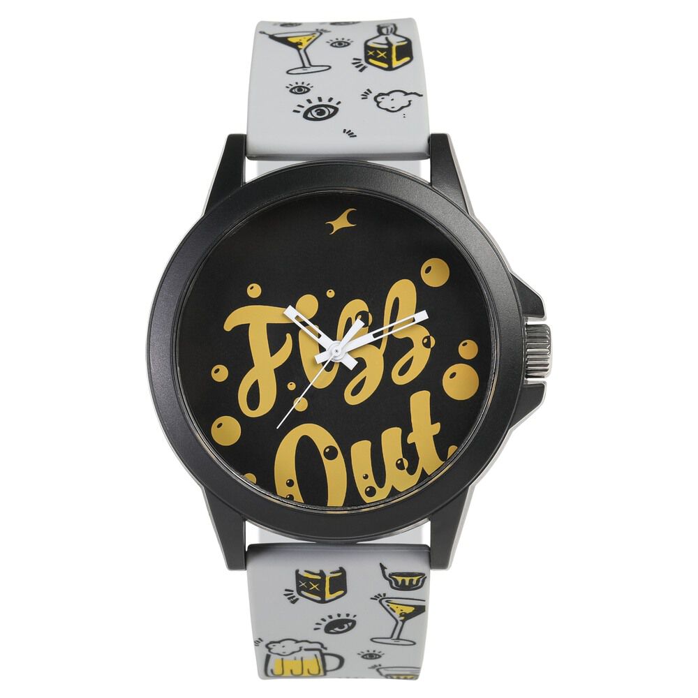 Fastrack Wicked Lines Quartz Analog Black Dial Silicone Strap Unisex Watch