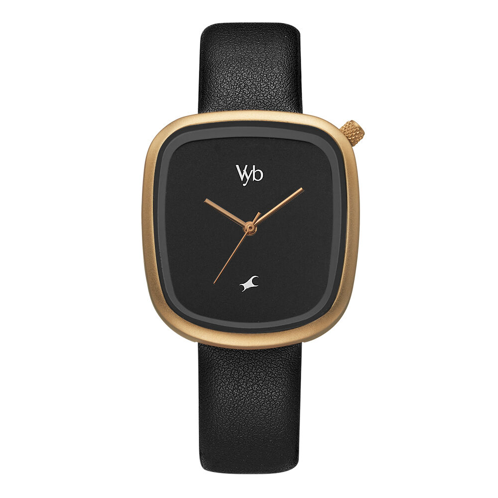 Fastrack black belt cheap watches for womens