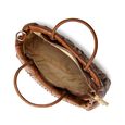 Gathered faux leather satchel - image number 3