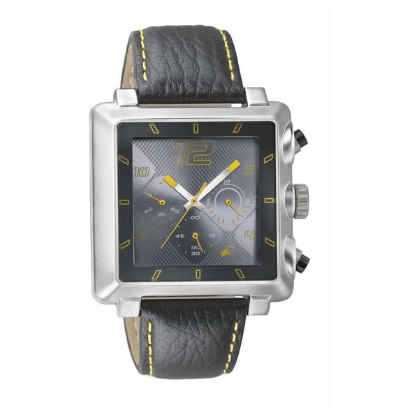 Fastrack Quartz Chronograph Grey Dial Leather Strap Watch for Guys - image number 0