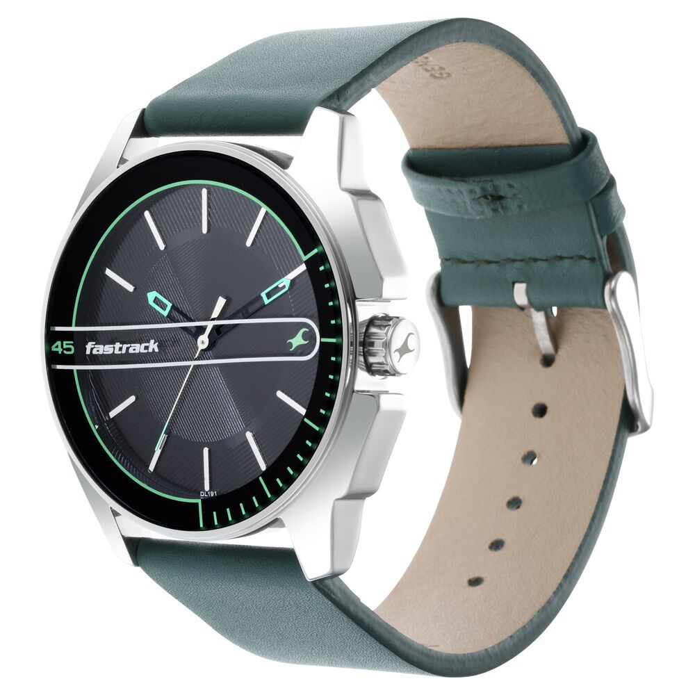Buy Online Fastrack Wear Your Look Quartz Analog Black Dial Leather Strap Watch for Guys ns3089sl16 Fastrack