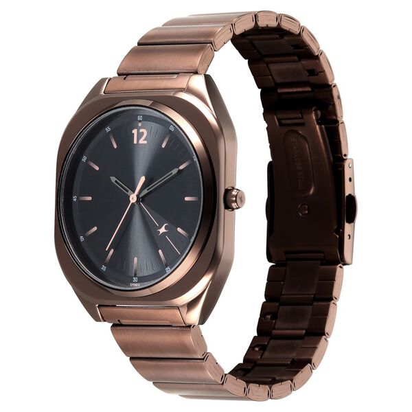 Fastrack 9 to Fine Analog with Black Dial Metal Strap Watch for Guys - image number 2