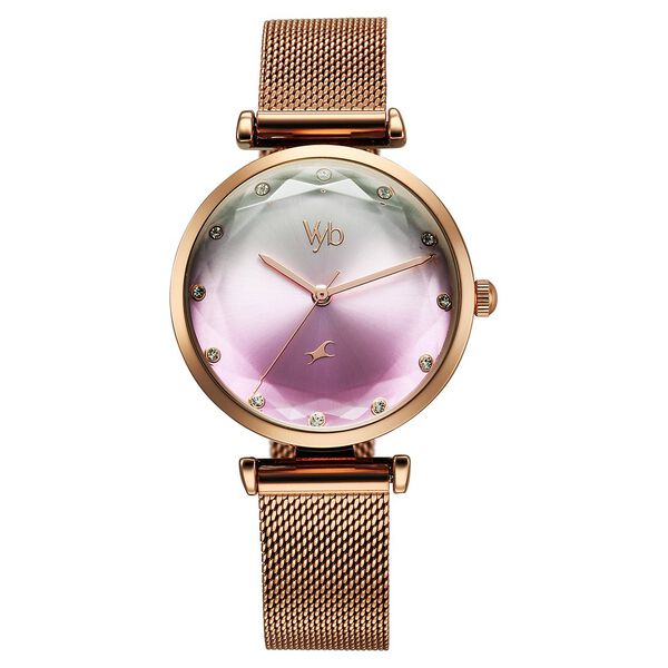 Vyb Aura By Fastrack Quartz Analog Two Toned Dial Metal Strap Watch For Girls - image number 2