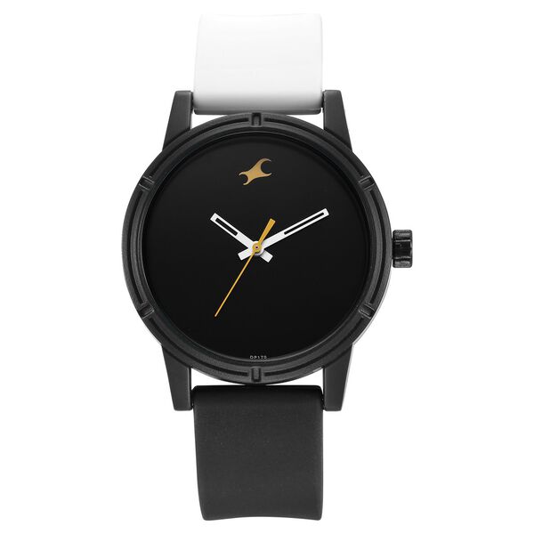 Fastrack Tees Quartz Analog Black Dial Silicone Strap Watch for Guys - image number 0