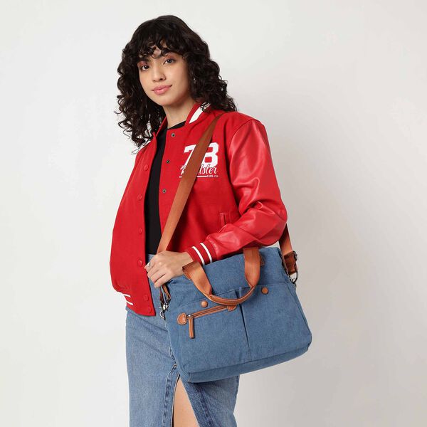 Denim Edge Satchel - image number 0