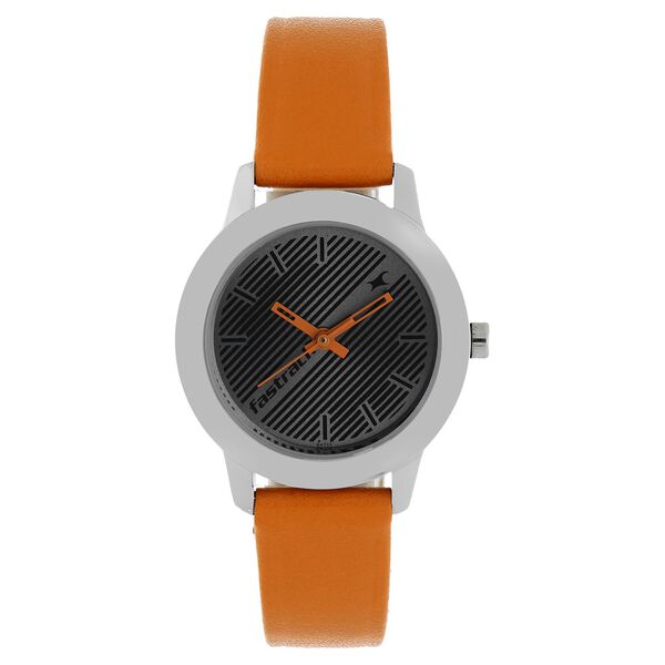 Fastrack Fundamentals Quartz Analog Grey Dial Leather Strap Watch for Girls - image number 0